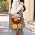 thumbnail image 4 of Lion Shaped Pet Carrier Tote Bag, 17.32 x 15.75 Inch Canvas Shoulder Bag with Head Hole and Adjustable Drawstring, Portable Pet Carrier for Small Dogs and Cats, 4 of 4