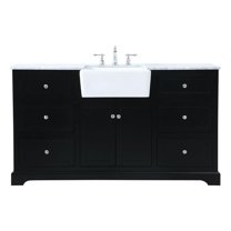 Elegant Decor Franklin 60" Wood Single Bathroom Vanity in Black