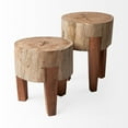 thumbnail image 5 of HomeRoots 394251 18 in. Modern Farmhouse Reclaimed Wood Stool, Natural Brown, 5 of 5