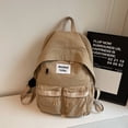 thumbnail image 4 of Nylon Backpack Solid Color Simple Backpack Large Capacity Travel Backpack, 4 of 9