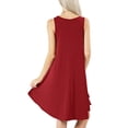 thumbnail image 3 of Lucakuins Mini vestido de verano para mujer, casual, sin mangas, cuello redondo, color sólido, vestido sin mangas Lucakuins moda, 3 of 4