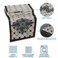 thumbnail image 5 of Spring Abstract Floral Bed Runner for King Size Bed, Black Geometric Flowers Grid Border Soft Bedding Scarf Bedding Protector Slipcover Sofa Throw for Bedroom Hotel Guesthouse, 5 of 8