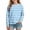 Light Blue, variant on Spazoro Girls Striped Long Sleeve Tops, Relaxed Fit Printed Stretchy Crewneck Pullover Casual Daily Wear Shirts Light Blue Size 5T