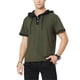 thumbnail image 5 of Camiseta de manga corta con capucha y sudadera para hombre, camiseta, verde militar, negro, L Eigraketly AP002510-03, 5 of 6