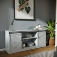 thumbnail image 2 of BELLEZE Modern Farmhouse 58" Sliding Barn Door TV Stand Console With Storage For TVs Up To 65", Sargent Oak, 2 of 7