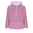 thumbnail image 5 of LIaqionyy Women Hoodie Sweatshirt Striped Pullover Drawstring Long Sleeve Casual Fall Trendy Outfits with Pockets, 5 of 6