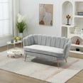 59" Wide Modern Chenille Loveseat Sofa,2-Seater Sofa Couch with Gold