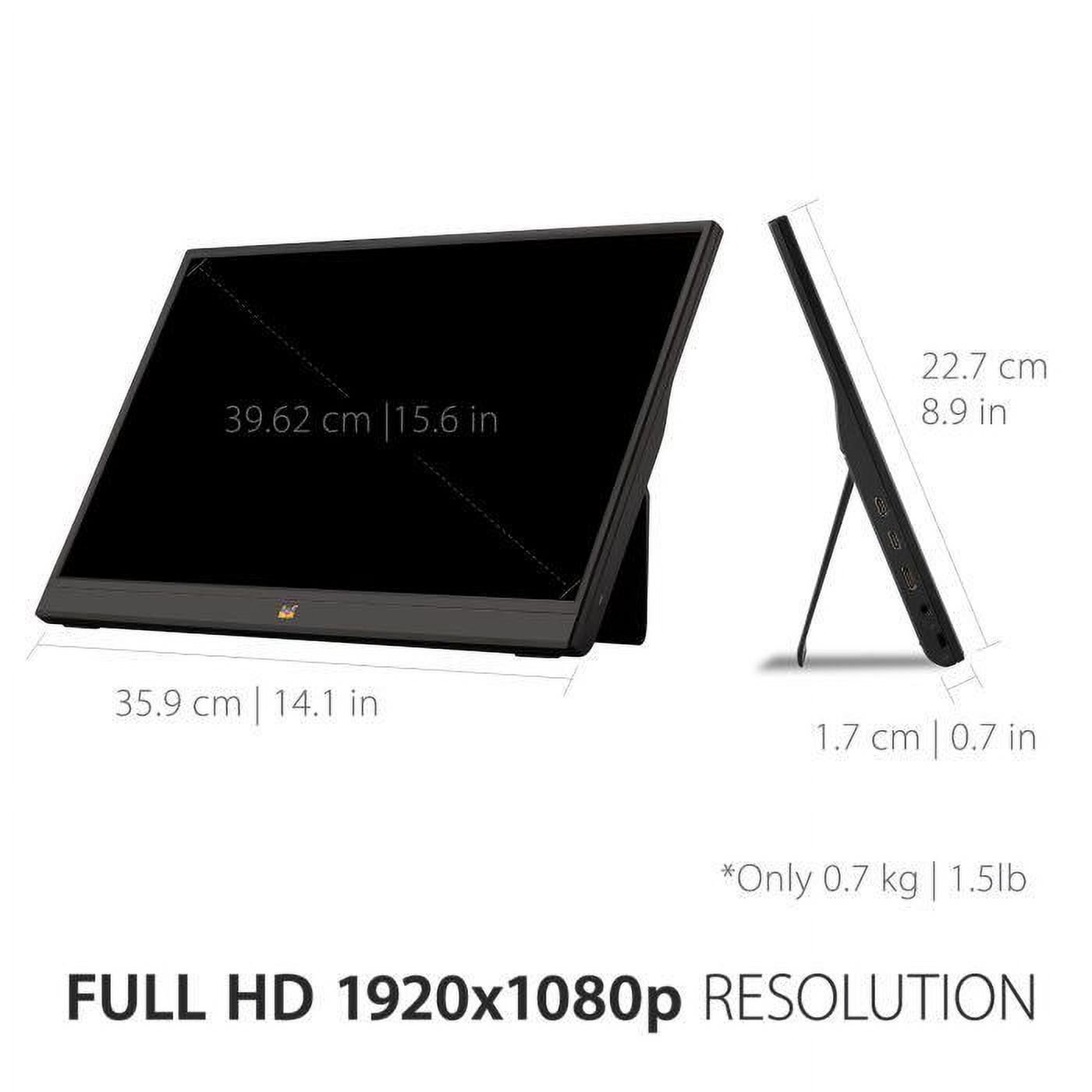 Moniteur IPS portable Viewsonic 15,6 pouces 1080p avec ergonomie mobile, USB C et HDMI pour la maison et le bureau