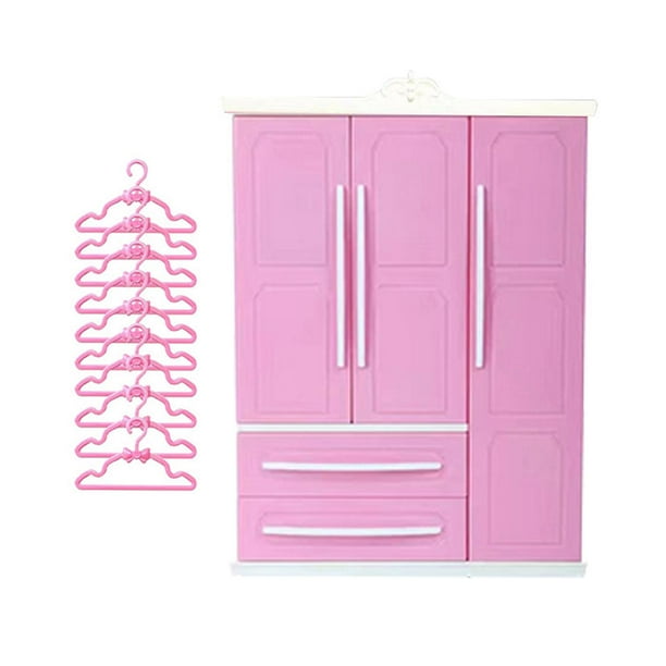 Doll Wardrobe Closet Decorative Birthday Gifts Doll Armoire for Doll ...