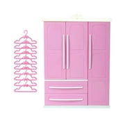 Doll Wardrobe Closet Decorative Birthday Gifts Doll Armoire for Doll Clothes