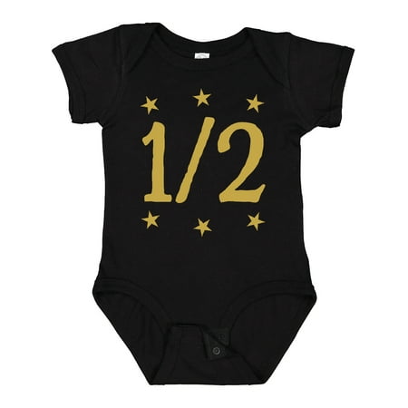 

Inktastic Half Birthday Gold Stars Outfit Gift Baby Boy or Baby Girl Bodysuit