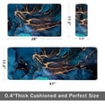 thumbnail image 2 of Abstract Marble Kitchen Rugs Blue Jade Texture Gold Stripes Ombre Watercolor Modern Ink Art Decor Kitchen Floor Mat Cushioned Memory Foam Padded PVC Leather Heavy Duty Comfort Standing Runner Rugs, 2 of 6