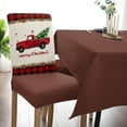 thumbnail image 5 of Dining Chair Slipcover, Merry Christmas Truck Tree Snowflake Red Black Plaid Poinsettia Stretch Kitchen Covers Removable Parsons Protector for Room Banquet Party, Set of 4, 5 of 6