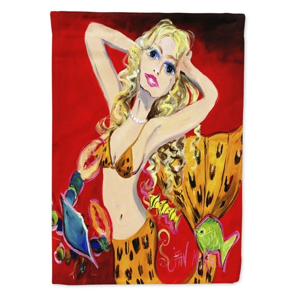 Carolines Treasures JMK1181CHF Red Mermaid Flag Canvas House Size  Large multicolor