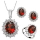 thumbnail image 4 of Pendientes para mujer, regalos para mujer, conjunto de joyas de moda, anillo de cristal, pendientes, collar, joyería de boda para mujer, pendientes, collar, 4 of 4