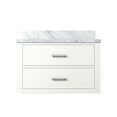 thumbnail image 3 of Castor 30 in W White Single Bath Vanity and Carrara Marble Top, 3 of 10