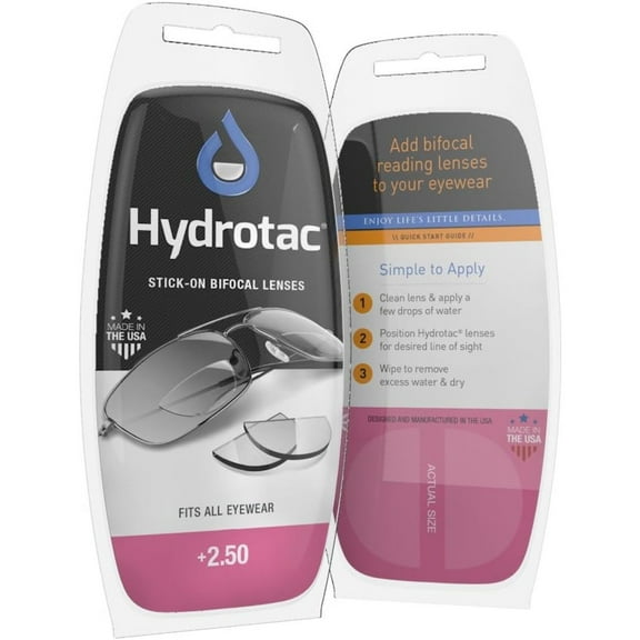 Bilot Hydrotac Stick-On Bifocal Reading Lens,  250