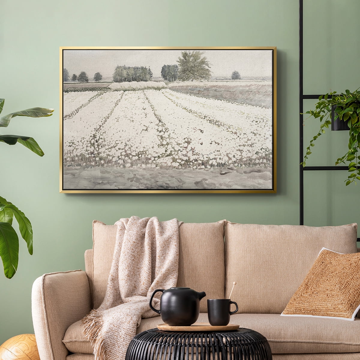Vintage Landscape-CCCIV By Wexford Home Framed in Gold Wood Gallery Wrapped Canvas 25 in. x 37 in.