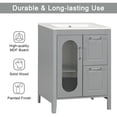 thumbnail image 6 of 24" Bathroom Vanity, Bathroom Vanity Cabinet with Sink, Vanity Cabinet with 2 Drawers and Door, Adjustable Shelf, Bathroom Storage Cabinet, Gray, 6 of 7