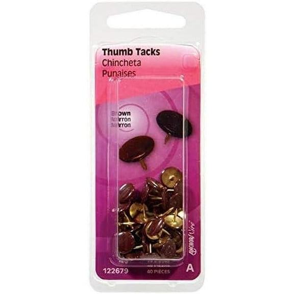 Hillman 51739 0.31 x 0.37 in. Brown Tacks Pack of 40