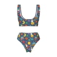 thumbnail image 6 of Rocae Cartoon Space for Bikini Set for Women Two Piece Sexy High Swimsuits Split Crossover Bikini Medium, 6 of 9