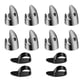thumbnail image 1 of El juego de 12 púas para el pulgar con púa ajustable contiene 8 púas para el pulgar de acero inoxidable plateadas y 4 púas de plástico para el pulgar para guitarra, banjo, arpa y bajo., 1 of 5