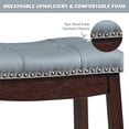 thumbnail image 3 of Patiojoy 4 PCS Saddle Bar Stools Backless Nailhead Counter Stool with Grey Cushions Coffee, 3 of 7