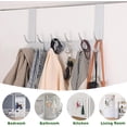 thumbnail image 3 of ACMETOP Over The Door Hooks, Heavy-Duty Door Hanger with 6 Dual Hooks, Sturdy Over The Door Hanger Hook for Hanging Coat, Towel, Bag, Robe, Hat, Aluminum, Brushed Finish (Matte Silver), 3 of 8
