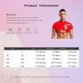 thumbnail image 5 of iEFiEL Mens Faux Leather Cutout Half Tank Top Muscle Tops Short Sleeve Zipper Buckle Shirt Clubwear Pink 4XL, 5 of 5