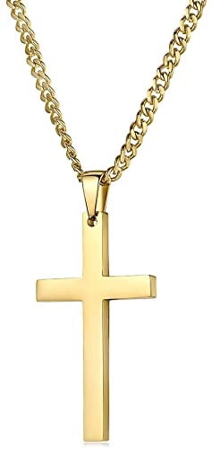 ON SALE. 24K Gold Chain Style Cross 