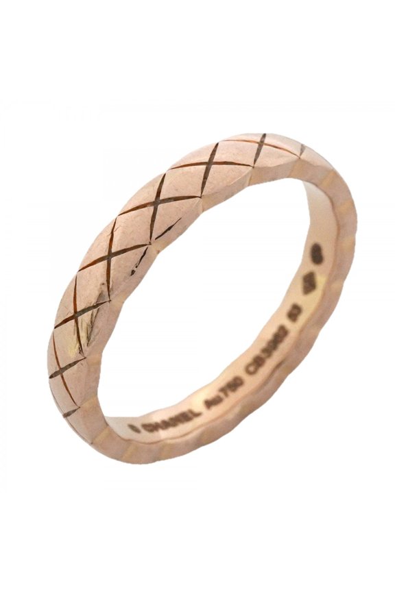 Pre-Owned Chanel Coco Crush Ring, Beige Gold, 18KPG Pink Size 53, Women's
