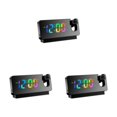 thumbnail image 1 of mmirethe Digital Projection Alarm Clock Brightness Adjustable Adults Elders for Kids Black Type A 3PCS, 1 of 6