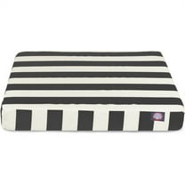 Majestic Pet | Vertical Stripe Shredded Memory Foam Rectangle Pet Bed For Dogs, Removable Cover, Black, Large