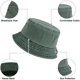 thumbnail image 5 of Package Washed Cotton Bucket Hats Foldable Summer Hat Travel Beach Sun Hat Solid Color For Men Women, 5 of 5