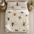 thumbnail image 5 of Realistic Spiders with Dried Leaves and Botanical Stems, Natural Curiosity Spider Style for Nature Lovers, Cozy Flannel Blanket for Reading Nook and Bedroom, Halloween Gift, Home Decor, 5 of 9