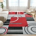 thumbnail image 2 of Hasoo Large Modern Area Rug 9' x 12' Rugs for Living Room Abstract Geometrical Carpet, Red, 2 of 5