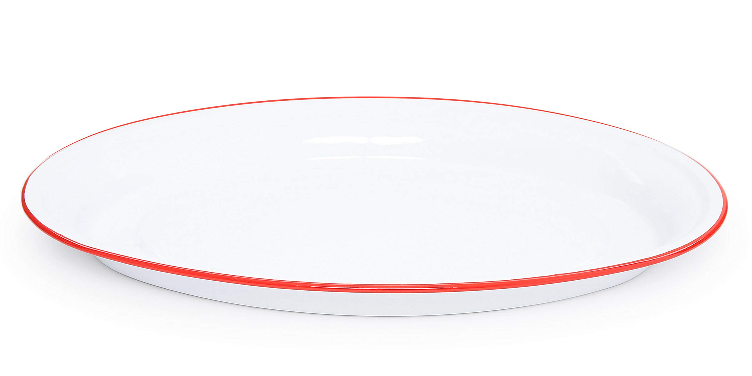 Crow Canyon Home Enamelware Oval Platter - 17.5 Inch, Grey/White Splatter, Shatterproof, For Oven/Camping 1 thumbnail image