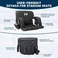 thumbnail image 5 of Slsy 2 pack 21'' Heated Stadium Seats for Bleachers with Back & Arm Support and Wide Cushion, Extra Portable 6 Reclinng Positions Bleacher Seat for Outdoor Camping Games Sports, 5 of 9