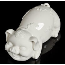 6.4" 12Zodiac Lovable Pig Figurine Statue StatuesChina White Porcelain Ceramics