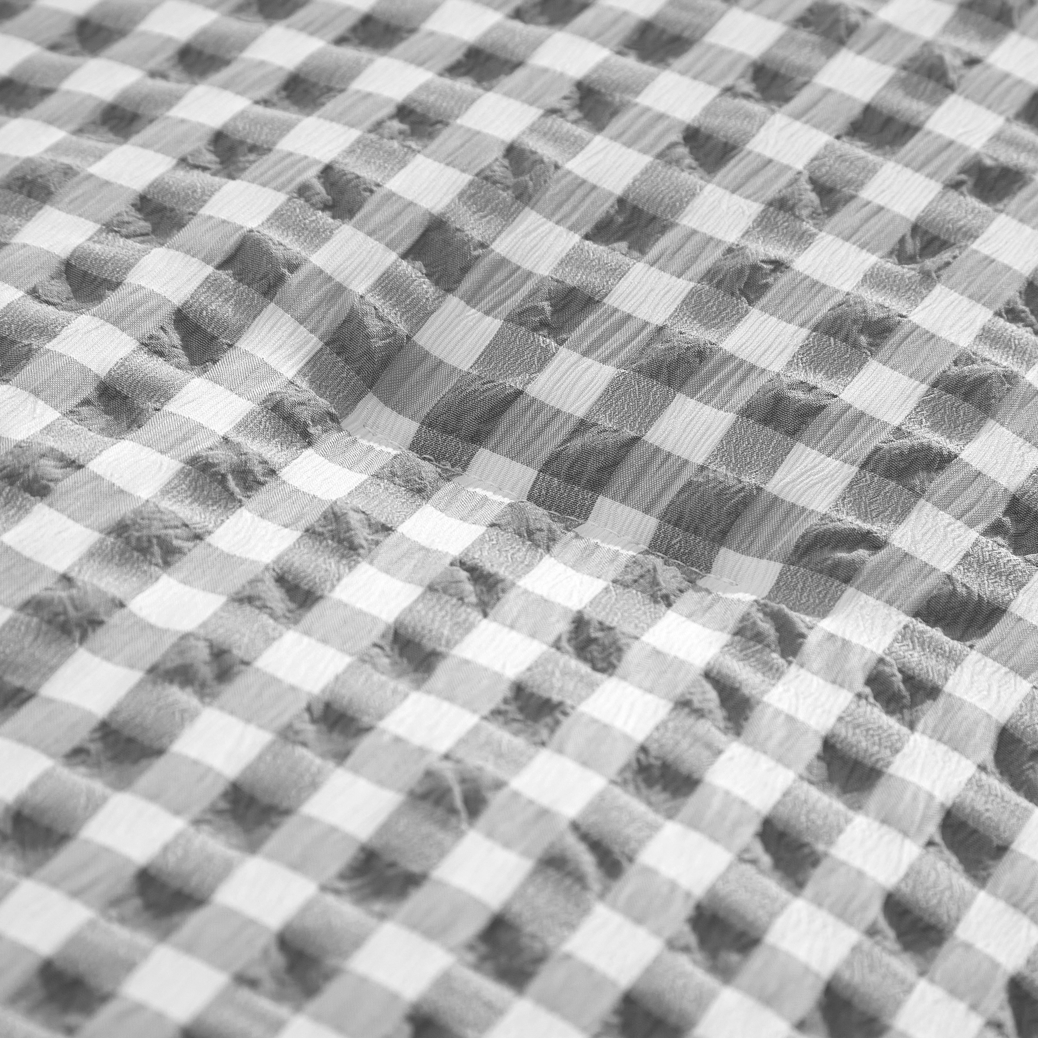 Mason & Craft 3 Piece Grey Gingham Seersucker Comforter Set, King