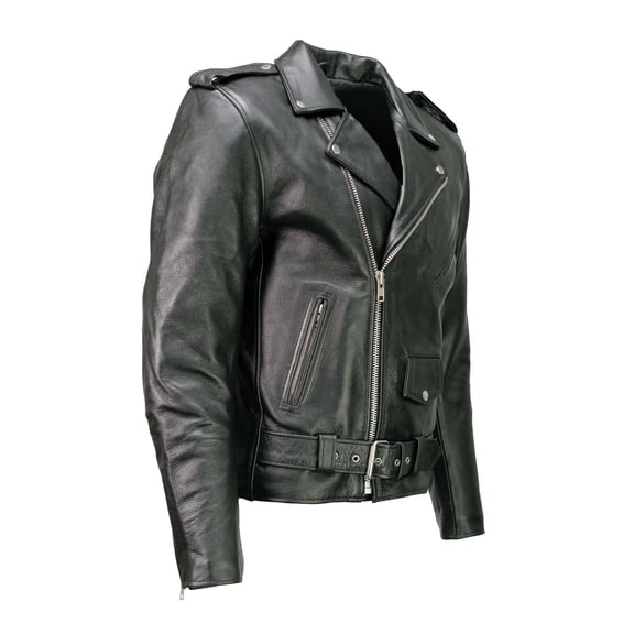 Milwaukee Leather LKM1703 Men's Classic Black Premium Leather Motorcycle Biker Rider Jacket 3X-Large
