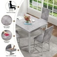 thumbnail image 5 of Baxluxe Marble Dining Table Set for 4, 47.2 Inch Rectangle Kitchen Table and Chairs Set, Faux Marble Dining Table with 4 Velvet Dining Chairs, 5 Pieces Dinette Set for Kitchen, Breakfast Nook, Gray, 5 of 8