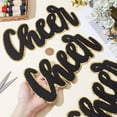thumbnail image 3 of 3Pcs 5Inches Black Cheer Chenille Letter Patch Embroidered Cheerleading on Patches Letters Iron on Patch Glitter Gold Edge, 3 of 5