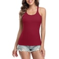 thumbnail image 1 of Women's Tank Tops with Shelf Bra Racerback Workout Yoga Top Cotton Undershirt, 1 of 7