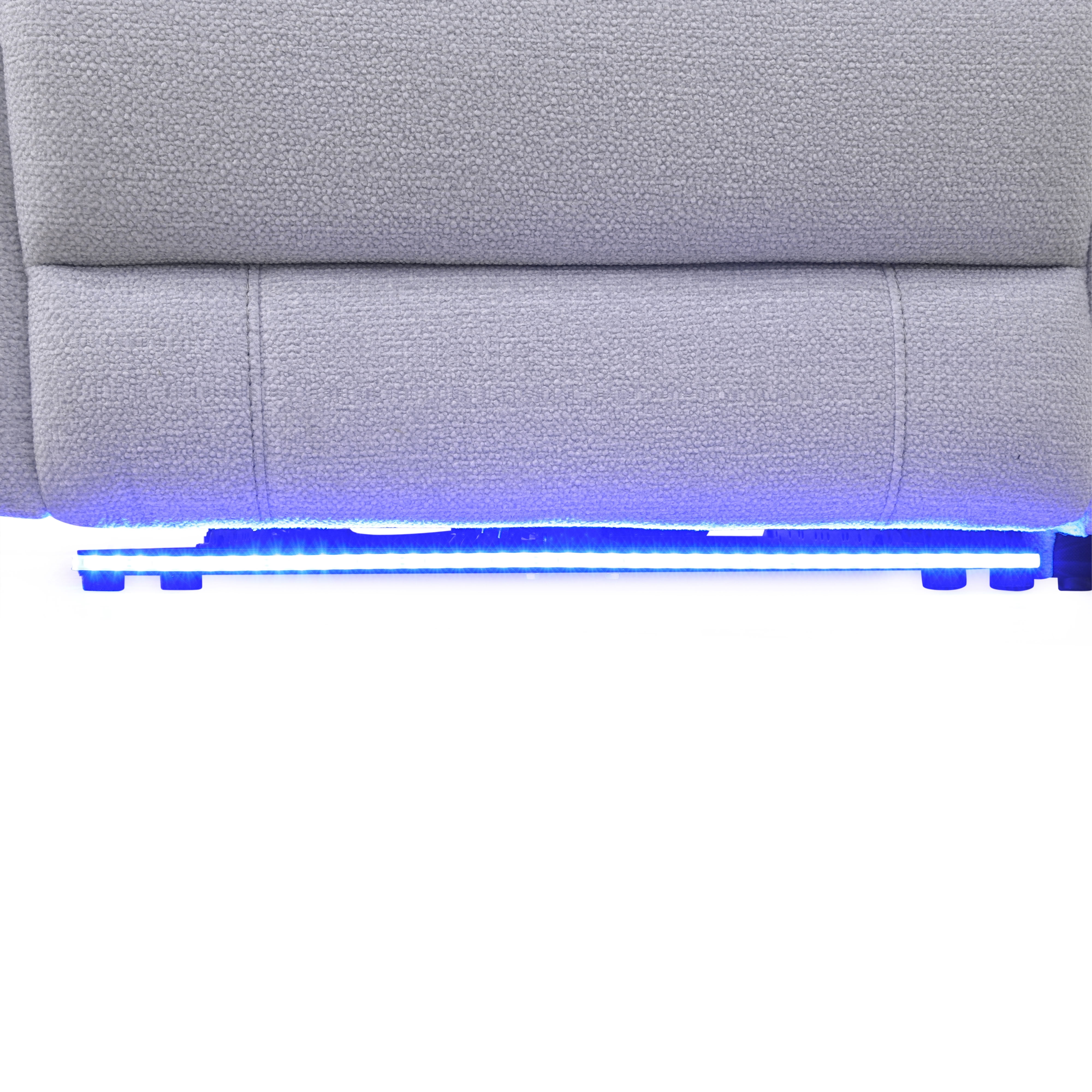 MAYEERTY Intelligent Recliner Sofa Set, Soft Sherpa Fabric with Console & Charging for Family Living Room