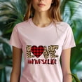 thumbnail image 5 of LOVE #NurseLife Graphic T-Shirt | Leopard Plaid Heart Nurse Shirt for Women Men, CarolinaBlue, Size 3XL, 5 of 6