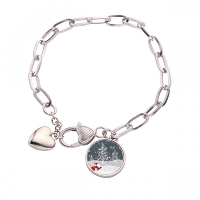 mas Santa Claus Snowflake Tree Heart Chain Bracelet Jewelry Charm