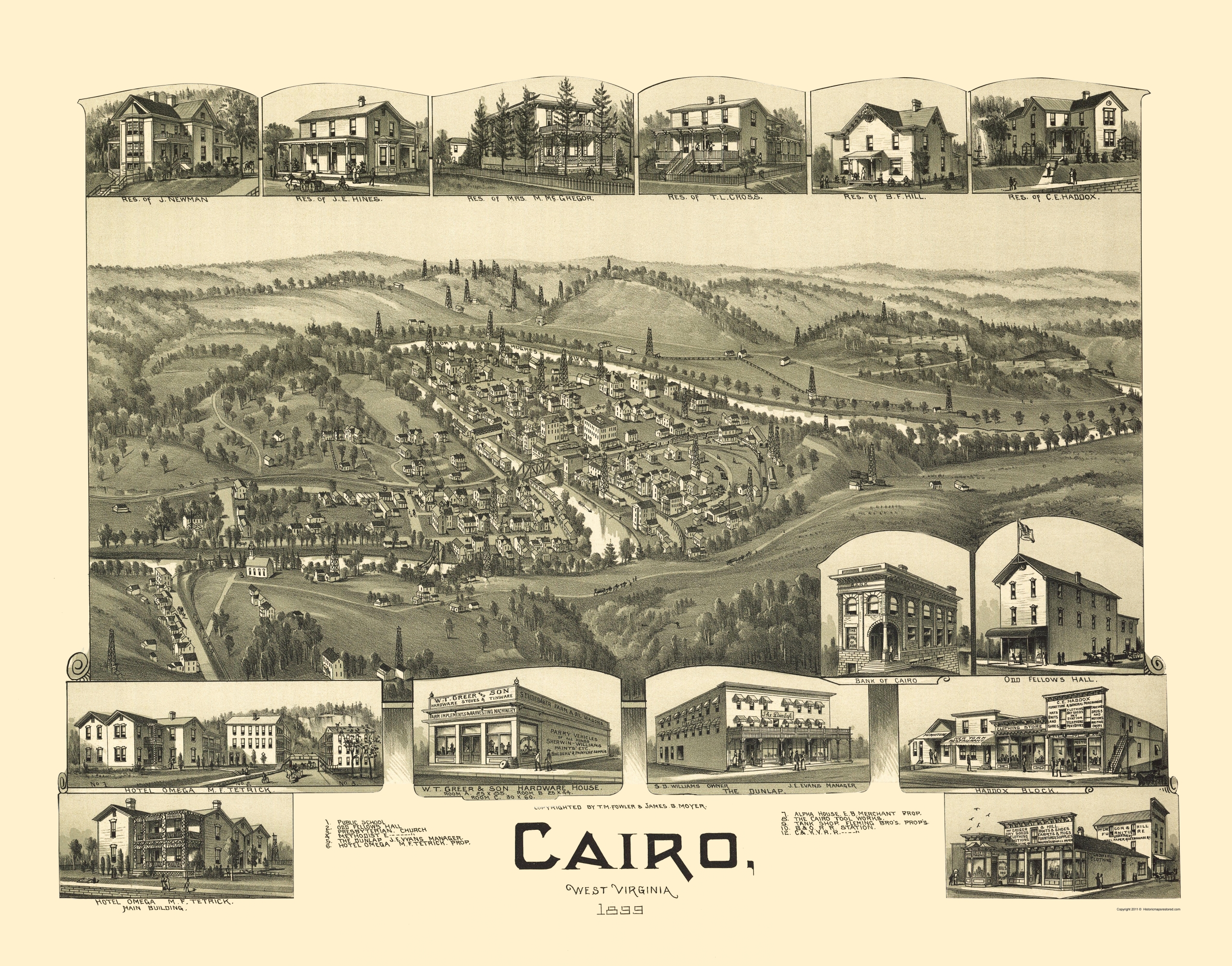 Cairo West Virginia Fowler 1899 23.00 x 29.33 Glossy Satin Paper
