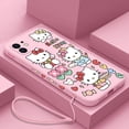 thumbnail image 1 of Sanrio-funda de teléfono de Hello Kitty para iPhone, carcasa de silicona con cordón para modelos 14, 13, 12, 11 Pro Max, Mini, X, XR, XS MAX, SE 2020, 8, 7 Plus zhangmengya LED, 1 of 2