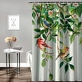 thumbnail image 2 of Orinice  Green Leaves Birds Shower Curtain Spring Hanging Vine Decorative Bath Curtain  Polyester Fabric Waterproof Bathroom Curtain with 12 Hooks 60x72, 2 of 7